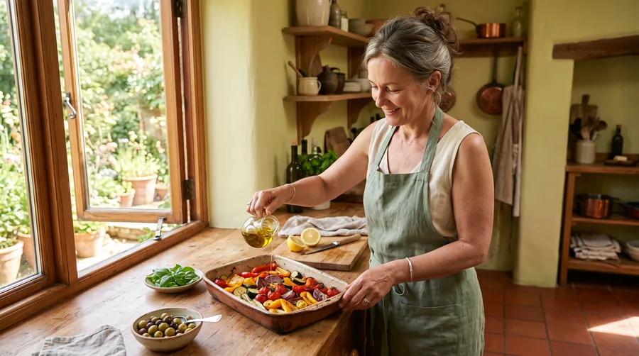 Mediterrane Küche im Alltag: Olivenöl, Gemüse, Zeit