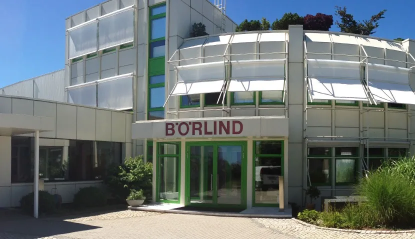 Firmensitz der Börlind GmbH in Calw mit dem Schriftzug Börlind über dem Eingang